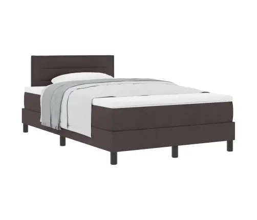 Kontinentālā Gulta Ar Matraci Tumši Brūna 120 X 200 Cm Audums Vidaxl