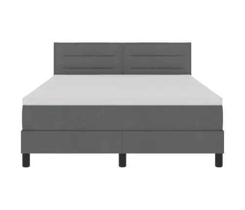 Kastītes Atsperu Gulta Tumši Pelēks 140 X 200 Cm Audums Vidaxl