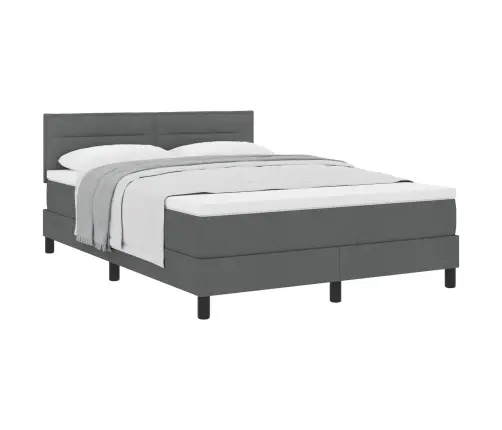 Kastītes Atsperu Gulta Tumši Pelēks 140 X 200 Cm Audums Vidaxl