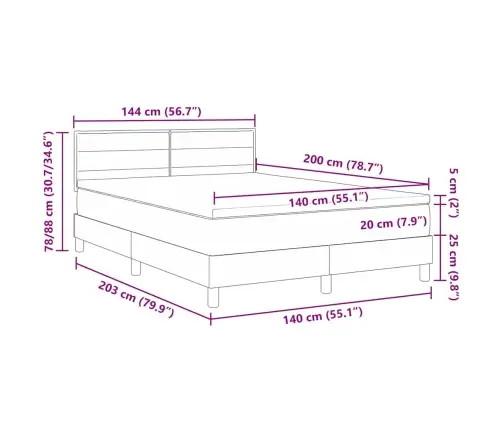 Kastītes Atsperu Gulta Ar Matraci Zila 140 X 200 Cm Audums Vidaxl