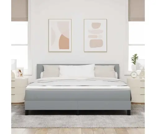 Kastītes Atsperu Gulta Gaiši Pelēks 180 X 200 Cm Audums Vidaxl