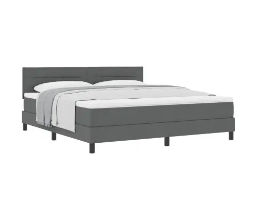 Kastītes Atsperu Gulta Tumši Pelēks 180 X 200 Cm Audums Vidaxl