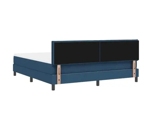 Kastītes Atsperu Gulta Ar Matraci Zila 180 X 200 Cm Audums Vidaxl