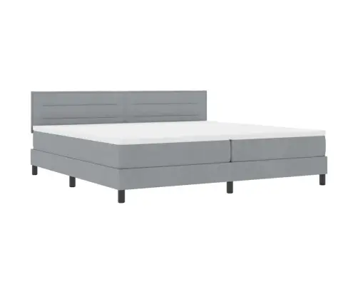 Kastītes Atsperu Gulta Gaiši Pelēks 200 X 200 Cm Audums Vidaxl