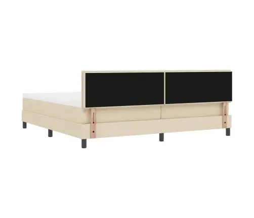 Gultas Pamatne Ar Matraču Krēmkrāsā 200X200 Cm Audums Vidaxl