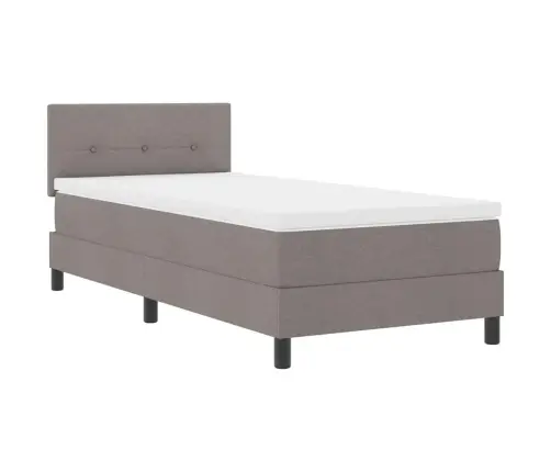 Kontinentālā Gulta Ar Matraci Pelēkbrūna 90 X 190 Cm Audums Vidaxl