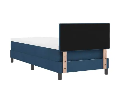 Spyruoklinė Lova Su Čiužiniu Mėlyna 90 X 190 Cm Audinys Spyruoklinė Lova Su Čiužiniu Mėlyna 90 X 190 Cm Audinys