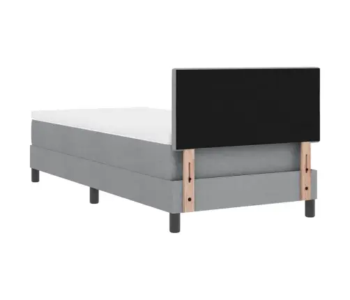 Kastes Gulta Ar Matraci Gaiši Pelēka 90X200 Cm Audums Vidaxl