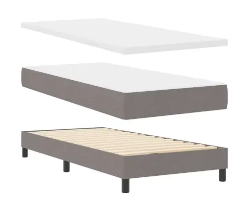 Kontinentālā Gulta Ar Matraci Pelēkbrūna 100 X 200 Cm Audums Vidaxl