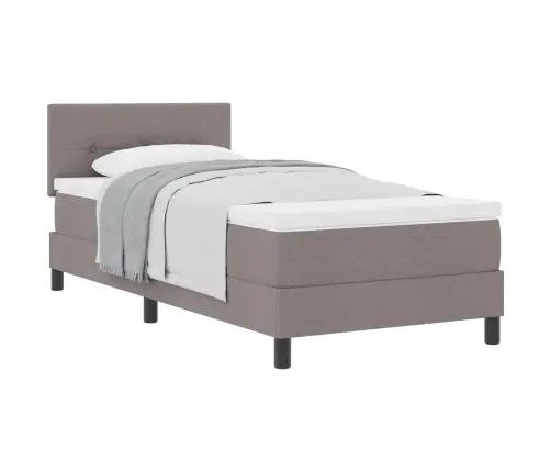 Kontinentālā Gulta Ar Matraci Pelēkbrūna 100 X 200 Cm Audums Vidaxl