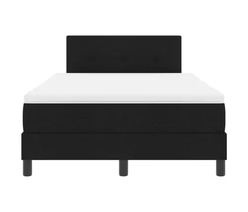 Kastes Atsperu Gulta Ar Matraci Melna 120X190 Cm Audums Vidaxl