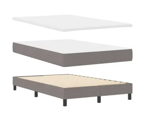 Kastes Gultas Ar Matraci Taupe 120X190 Cm Audums Vidaxl