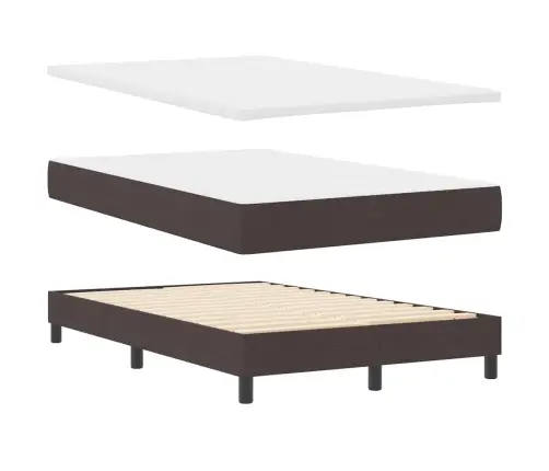 Kontinentālā Gulta Ar Matraci Tumši Brūna 120 X 200 Cm Audums Vidaxl