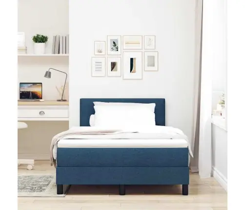 Box Spring Gulta Ar Matraci, Tumši Zila, 120X200 Cm, Audums Vidaxl