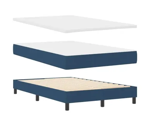 Box Spring Gulta Ar Matraci, Tumši Zila, 120X200 Cm, Audums Vidaxl