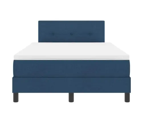 Box Spring Gulta Ar Matraci, Tumši Zila, 120X200 Cm, Audums Vidaxl