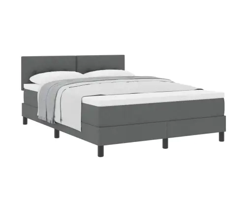 Kastītes Atsperu Gulta Tumši Pelēks 140 X 200 Cm Audums Vidaxl