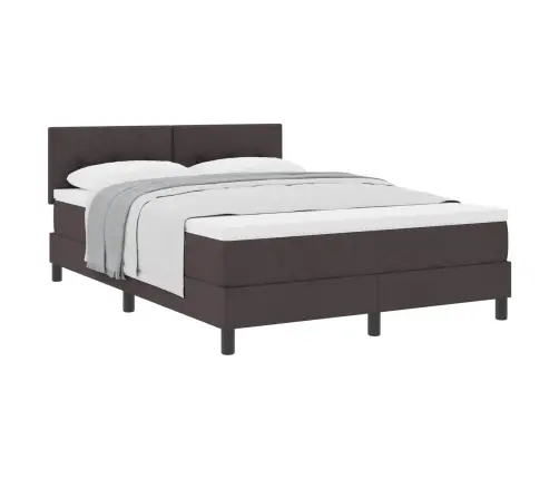 Kastītes Atsperu Gulta Tumši Brūna 140 X 200 Cm Audums Vidaxl