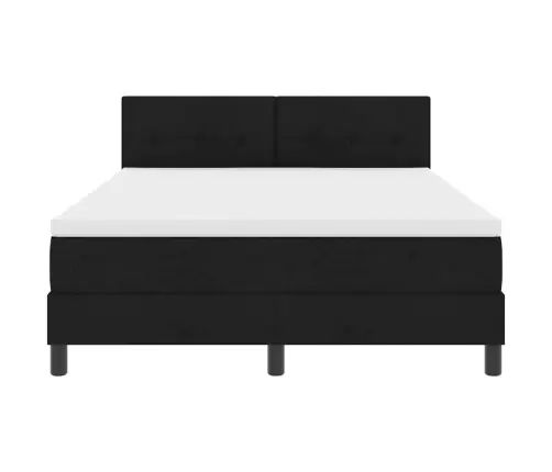 Kontinentālā Gulta Ar Matraci Melna 160 X 200 Cm Audums Vidaxl