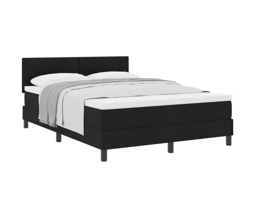 Kontinentālā Gulta Ar Matraci Melna 160 X 200 Cm Audums Vidaxl