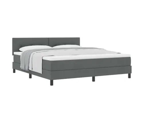 Kastītes Atsperu Gulta Tumši Pelēks 180 X 200 Cm Audums Vidaxl