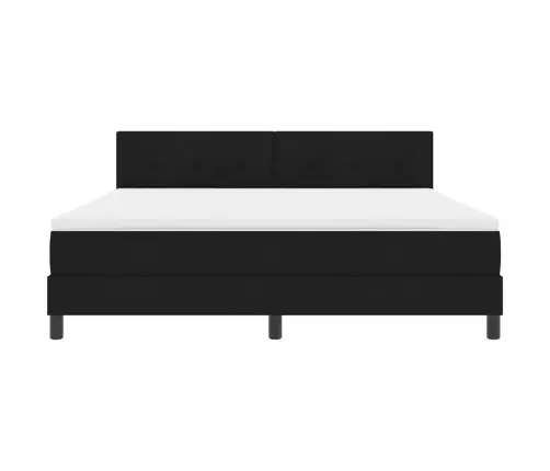 Kastītes Atsperu Gulta Ar Matraci Melna 180 X 200 Cm Audums Vidaxl