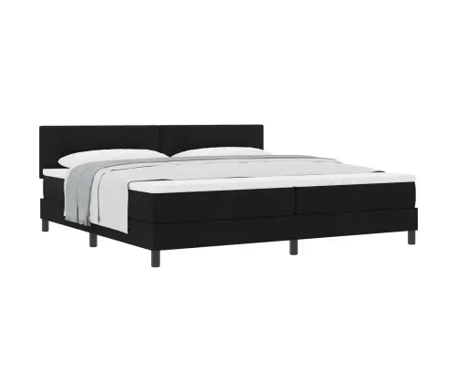 Gultas Pamatne Ar Matraci Melna 200X200 Cm Audums Vidaxl