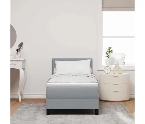 Gultnes Rāmis Ar Matraci Gaiši Pelēks 80X200 Cm Audums Vidaxl