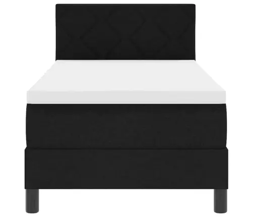 Kontinentālā Gulta Ar Matraci Melna 80 X 200 Cm Audums Vidaxl