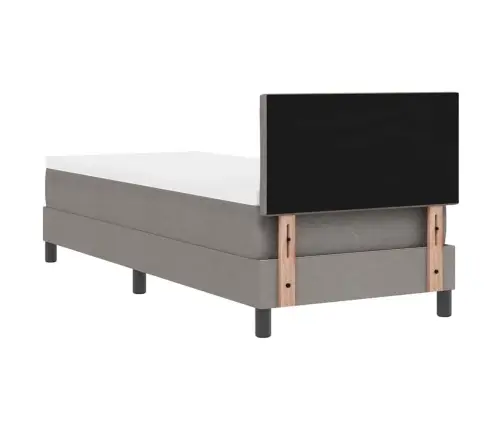 Kastītes Atsperu Gulta Ar Matraci Pelēka 80X200 Cm Audums Vidaxl