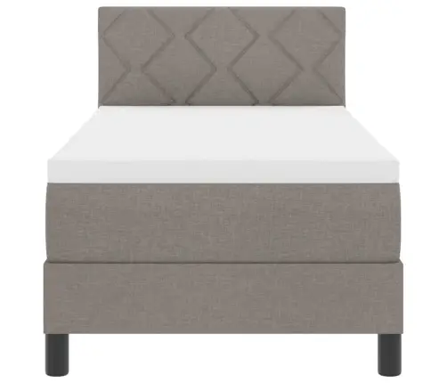 Kastītes Atsperu Gulta Ar Matraci Pelēka 80X200 Cm Audums Vidaxl