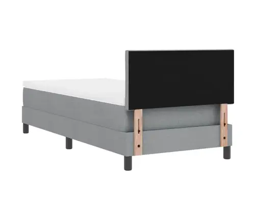 Kastes Gulta Ar Matraci Gaiši Pelēks 90X190 Cm Audums Vidaxl