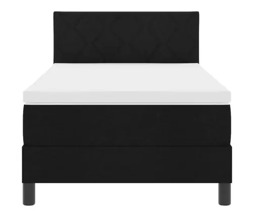 Kastes Atsperu Gulta Ar Matraci Melna 90X190 Cm Audums Vidaxl