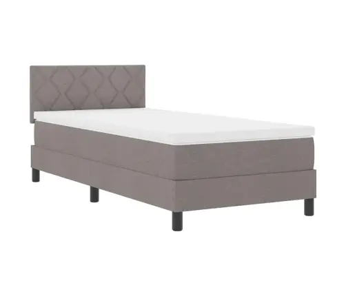 Kontinentālā Gulta Ar Matraci Pelēkbrūna 90 X 190 Cm Audums Vidaxl