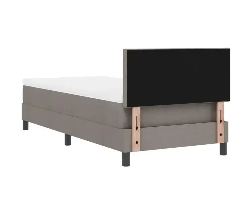 Kontinentālā Gulta Ar Matraci Pelēkbrūna 90 X 190 Cm Audums Vidaxl