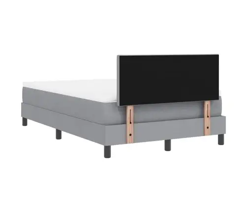 Kastveida Gulta Ar Matraci Gaiši Pelēks 120X190 Cm Audums Vidaxl