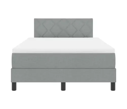 Kastveida Gulta Ar Matraci Gaiši Pelēks 120X190 Cm Audums Vidaxl