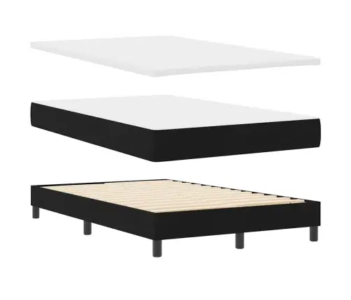 Kaste Pavasara Gulta Ar Matraci Melnā Krāsā 120X190 Cm Audumā Vidaxl