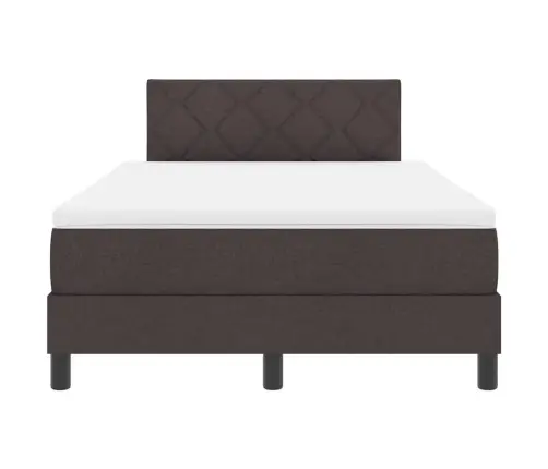 Kastītes Atsperu Gulta Ar Mataci Tumši Brūnā Krāsā 120X190 Cm Audums Vidaxl