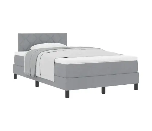 Box Spring Gulta Ar Matraci Gaiši Pelēkā Krāsā 120X200 Cm Audums Vidaxl