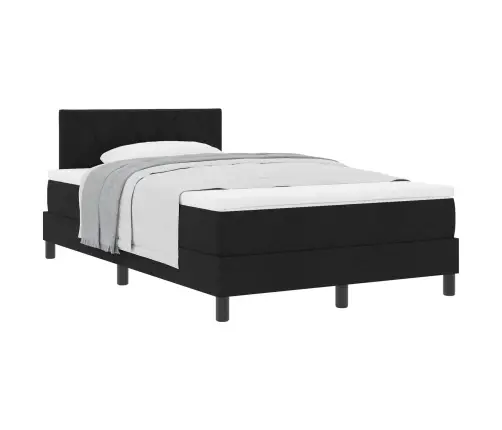 Gultas Rāmis Ar Matraci Melns 120X200 Cm Audums Vidaxl