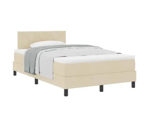 Kiemas Lova Su Čiužiniu Kreminė 120 X 200 Cm Audinys