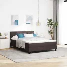 Kastītes Atsperu Gulta Tumši Brūna 140 X 190 Cm Audums Vidaxl Kastītes Atsperu Gulta Tumši Brūna 140 X 190 Cm Audums Vidaxl