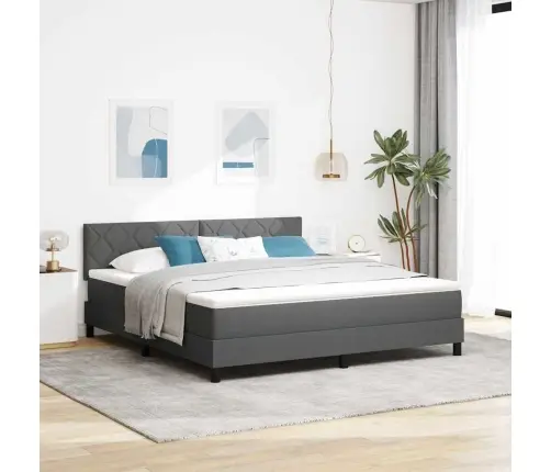 Kastes Atsperu Gulta Ar Matraci Tumši Pelēks 180X200 Cm Audums Vidaxl