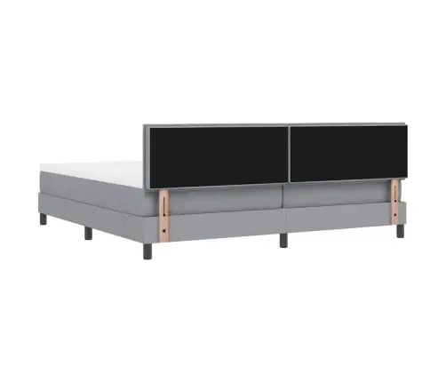 Gultas Pamatne Ar Matraci Gaiši Pelēka 200X200 Cm Audums Vidaxl