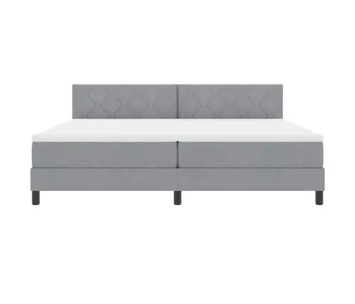 Gultas Pamatne Ar Matraci Gaiši Pelēka 200X200 Cm Audums Vidaxl