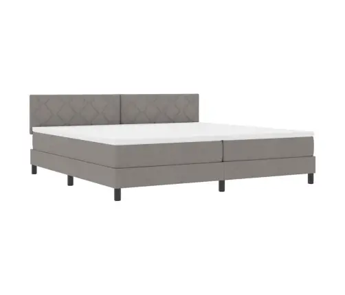 Kontinentālā Gulta Ar Matraci Pelēkbrūna 200 X 200 Cm Audums Vidaxl