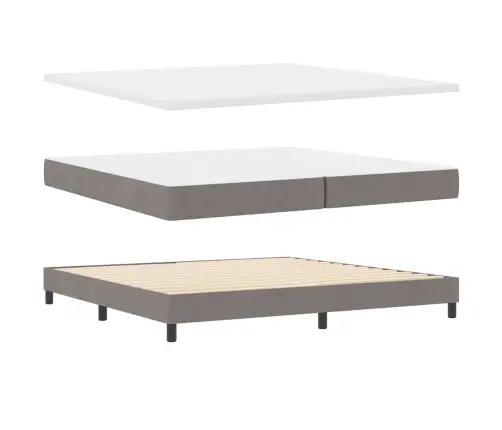 Kontinentālā Gulta Ar Matraci Pelēkbrūna 200 X 200 Cm Audums Vidaxl