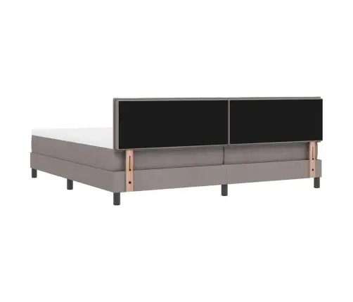 Kontinentālā Gulta Ar Matraci Pelēkbrūna 200 X 200 Cm Audums Vidaxl