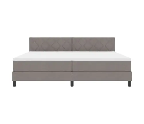 Kontinentālā Gulta Ar Matraci Pelēkbrūna 200 X 200 Cm Audums Vidaxl